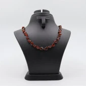 Koyu Kahve Damla Kehribar Kolye - 1