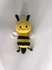 Maskot Sevimli Arı Anahtarlık Amigurumi Organik Oyuncak - 1