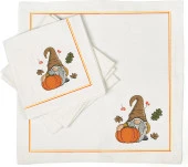 İthal Keten Gnome Nakışlı 4'lü Kumaş Peçete ve runner thumbnail 2