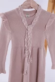 Babyhola %100 Organik Triko Kız Bebek Çocuk Kemerli Elbise 32125 - 3