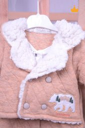 Babyhola Ceket Takım Görünümlü Velsoft Tulum Kız Erkek Bebek Çocuk Kapüşonlu Kışlık Tulum 12518 - 2