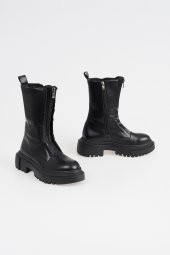 Kadın Önden Fermuarlı Bot Kalın Tabanlı Kışlık Ayakkabı thumbnail 3