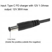 Type C To Dc 12V Pd 5.5 2.5mm Adaptör Çevirici Power Şarj Kablosu - 6