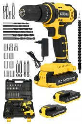 STEİNER Alman 58 V 5 Ah Darbeli Lithium Çift Akülü Metal Şanzıman Bakır Sargılı Akülü Vidalama Matkap 24 Set thumbnail 1