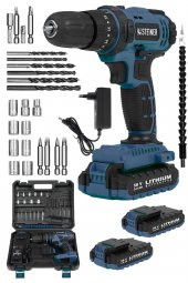 STEİNER Alman 58 V 5 Ah Darbeli Lithium Çift Akülü Metal Şanzıman Bakır Sargılı Akülü Vidalama Matkap 24 Set thumbnail 1