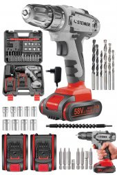 STEİNER Germany Technology 58 V 5 Ah Darbesiz Bakır Sargı Çift Akülü Şarjlı Vidalama 24 Parça Setli - 1