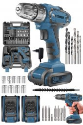 STEİNER Germany Technology 58 V 5 Ah Darbesiz Bakır Sargı Çift Akülü Şarjlı Vidalama 24 Parça Setli thumbnail 1
