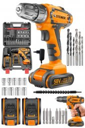 STEİNER Germany Technology 58 V 5 Ah Darbesiz Bakır Sargı Çift Akülü Şarjlı Vidalama 24 Parça Setli - 1