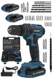 STEİNER Alman 58 V 5 Ah Darbeli Lithium Çift Akülü Metal Şanzıman Bakır Sargılı Akülü Vidalama Matkap 24 Set thumbnail 2