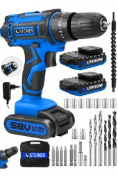 STEİNER Germany Technology Highline 58 V 5 Ah Darbeli Bakır Sargılı Çift Akülü Vidalama Matkap Mavi - 1