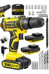 STEİNER Germany Technology Highline 58 V 5 Ah Darbeli Bakır Sargılı Çift Akülü Vidalama Matkap Sarı - 2