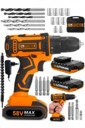 STEİNER Germany Technology Cooper 58 V 5 Ah Darbeli Metal Şanzıman Şarjlı Çift Akülü Vidalama Matkap - 2