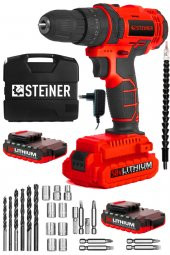 STEİNER Germany Technology Darbeli 58 V 5 Ah Metal Şanzıman Çift Akü Şarjlı Vidalama Matkap Red Set - 1