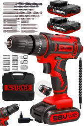 STEİNER Germany Technology Titan 58 V 5 Ah Darbeli Çift Akülü Vidalama Metal Şanzıman Şarjlı Matkap - 2