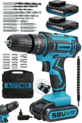 STEİNER Germany Technology Titan 58 V 5 Ah Darbeli Çift Akülü Vidalama Metal Şanzıman Şarjlı Matkap - 2