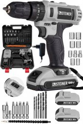 STEİNER Germany Technology Darbeli 56 V 5 Ah Bakır Sargılı Çift Akülü Şarjlı Vidalama Matkap Gri Set thumbnail 1