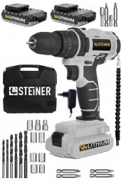 STEİNER Germany Technology 58 V 5 Ah Metal Şanzıman Çift Lithium Akü Şarjlı Vidalama Matkap + Set thumbnail 2