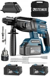 STEİNER Germany Technology 88 V 5 Ah Kömürsüz Motorlu Çift Akülü Kırıcı Delici Hilti Darbeli Matkap - 1