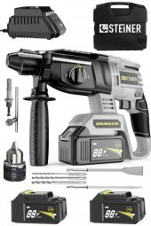 STEİNER Germany Technology 88 V 5 Ah Kömürsüz Motorlu Çift Akülü Kırıcı Delici Hilti Darbeli Matkap - 1