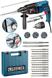 STEİNER Alman 4000 Watt Profesyonel Kırıcı Delici Hilti Darbeli Matkap + 15 Adet Uç + Mandren - 2