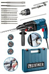 STEİNER Alman 4000 Watt Profesyonel Kırıcı Delici Hilti Darbeli Matkap + 10 Adet Uç + Mandren - 2