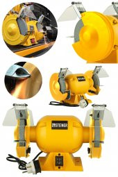 STEİNER Alman 175 mm Turbo 4000 Watt Çark Motoru Zımpara Balta Bıçak Bileme Makinesi Taş Motoru Taşlama Sarı - 1