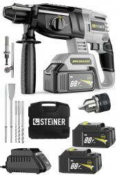 STEİNER Germany Technology 88 V 5 Ah Kömürsüz Motorlu Çift Akülü Kırıcı Delici Hilti Darbeli Matkap - 2