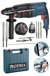 STEİNER Germany Technology 3000 Watt Darbeli Matkap Kırıcı Delici Hilti + 1 Adet Mandren + 5 Adet Uç - 2
