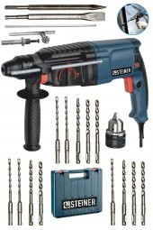 STEİNER Germany Technology 3000 Watt Darbeli Matkap 5 Joule Kırıcı Delici Hilti + 1 Mandren + 15 Uç - 2
