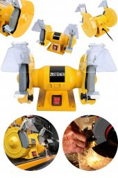 STEİNER Alman 150 mm Turbo 3800 Watt Çark Motoru Zımpara Balta Bıçak Bileme Makinesi Taş Motoru Taşlama Sarı - 1