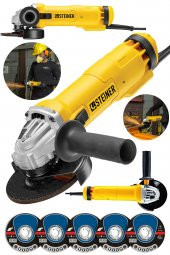 STEİNER Alman 4200 W Metal Şanzıman Bakır Sargı Avuç Içi Taşlama Demir Metal Kesme Makinesi 125 Mm + 5 Disk - 2