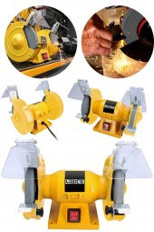 STEİNER Alman 150 mm Turbo 3800 Watt Çark Motoru Zımpara Balta Bıçak Bileme Makinesi Taş Motoru Taşlama Sarı - 2