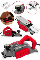 STEİNER Alman 4200 W Bakır Sargı Metal Şanzıman Motor Korumalı Çift Bıçaklı Planya Rende Makinesi + 2 Bıçak - 1
