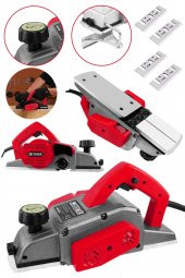 STEİNER Alman 4200 W Bakır Sargı Metal Şanzıman Motor Korumalı Çift Bıçaklı Planya Rende Makinesi + 4 Bıçak - 2