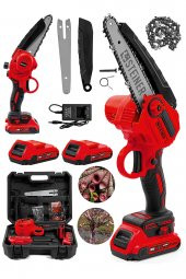 STEİNER Alman 198 Vf 10 Ah 25 Cm Bakır Sargılı Akülü Dal Kesme Budama Testere Bıçkı Makinesi Kırmızı - 1