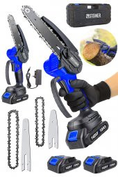 STEİNER Alman 148 Vf 10 Ah 100 Kömürsüz Motor Akülü Dal Kesme Budama Testere Bıçkı Makinesi 15 Cm Mavi - 1