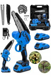 STEİNER Alman 198 Vf 10 Ah 25 Cm Bakır Sargılı Akülü Dal Kesme Budama Testere Bıçkı Makinesi Mavi - 2