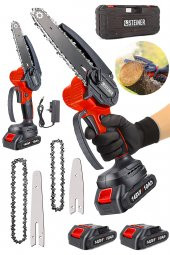 STEİNER Alman 148 Vf 10 Ah 100 Kömürsüz Motor Akülü Dal Kesme Budama Testere Bıçkı Makinesi 15 Cm Kırmızı - 1