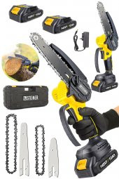STEİNER Alman 148 Vf 10 Ah 100 Kömürsüz Motor Akülü Dal Kesme Budama Testere Bıçkı Makinesi 15 Cm Sarı - 2