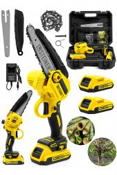 STEİNER Alman 198 Vf 10 Ah 25 Cm Bakır Sargılı Akülü Dal Kesme Budama Testere Bıçkı Makinesi Sarı - 2