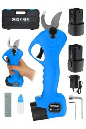 STEİNER Alman 128 Vf 10 Ah Kömürsüz Motor Akülü Bağ Makası Dal Budama Kesme Makası Makinesi Çantalı Mavi - 2