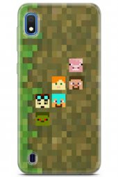 Samsung Galaxy A10 Uyumlu Kılıf Pixel 14 Tpu Silikon Kılıf Minecraft Karakterleri - 1