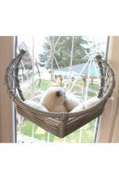 Harold Kedi Cam Yatağı & Cam Askılı Vantuzlu Kedi Yatağı Gri - 2