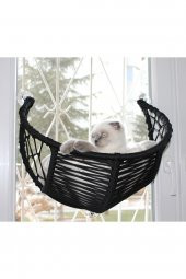 Harold Kedi Cam Yatağı & Cam Askılı Vantuzlu Kedi Yatağı Siyah - 2