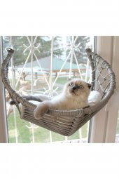 Harold Kedi Cam Yatağı & Cam Askılı Vantuzlu Kedi Yatağı Gri - 3