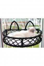 Cedric Kedi Cam Yatağı & Cam Askılı Vantuzlu Kedi Yatağı Siyah - 2