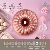 Amboss Alya Döküm Kek Kalıbı Yanmaz Yapışmaz - Pink 26 cm - 1