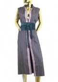 YALİS ÇİZGİLİ YEŞİL YELEK KAFTAN - 1