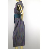 YALİS ÇİZGİLİ YEŞİL YELEK KAFTAN - 3