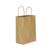 Büküm Saplı Kraft Kağıt Çanta Karton Hediyelik Poşet Torba - Sarı - 18x24 Cm. -25 Adetlik 4 Paket thumbnail 3